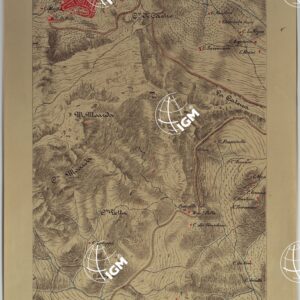 CARTA DEI DINTORNI DI PALERMO ALLA SCALA DI 1 A 10.000 PER LEMANOVRE SULLA CARTA ESEGUITA MEDIANTE INGRANDIMENTO GEOMETRICO DELLA CARTA AL 50.000, RIVEDUTA E COMPLETATA IN OGNI PARTE SUL TERRENO, CON STRUMENTI PER LEVATE SPEDITIVE  - TAVOLA II 2.