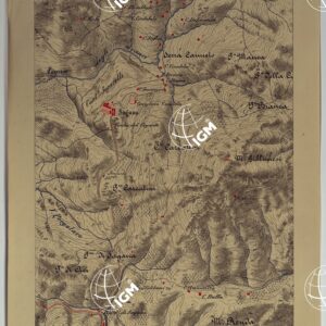 CARTA DEI DINTORNI DI PALERMO ALLA SCALA DI 1 A 10.000 PER LEMANOVRE SULLA CARTA ESEGUITA MEDIANTE INGRANDIMENTO GEOMETRICO DELLA CARTA AL 50.000, RIVEDUTA E COMPLETATA IN OGNI PARTE SUL TERRENO, CON STRUMENTI PER LEVATE SPEDITIVE - TAVOLA V 3.