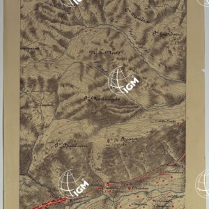 CARTA DEI DINTORNI DI PALERMO ALLA SCALA DI 1 A 10.000 PER LEMANOVRE SULLA CARTA ESEGUITA MEDIANTE INGRANDIMENTO GEOMETRICO DELLA CARTA AL 50.000, RIVEDUTA E COMPLETATA IN OGNI PARTE SUL TERRENO, CON STRUMENTI PER LEVATE SPEDITIVE - TAVOLA V 4.