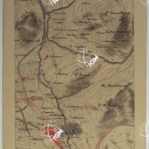CARTA DEI DINTORNI DI PALERMO ALLA SCALA DI 1 A 10.000 PER LEMANOVRE SULLA CARTA ESEGUITA MEDIANTE INGRANDIMENTO GEOMETRICO DELLA CARTA AL 50.000, RIVEDUTA E COMPLETATA IN OGNI PARTE SUL TERRENO, CON STRUMENTI PER LEVATE SPEDITIVE - TAVOLA  IX 4.
