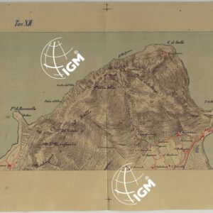 CARTA DEI DINTORNI DI PALERMO ALLA SCALA DI 1 A 10.000 PER LEMANOVRE SULLA CARTA ESEGUITA MEDIANTE INGRANDIMENTO GEOMETRICO DELLA CARTA AL 50.000, RIVEDUTA E COMPLETATA IN OGNI PARTE SUL TERRENO, CON STRUMENTI PER LEVATE SPEDITIVE - TAVOLA XII.