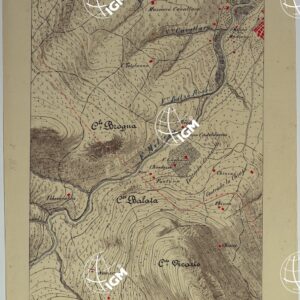 CARTA DEI DINTORNI DI PALERMO ALLA SCALA DI 1 A 10.000 PER LEMANOVRE SULLA CARTA ESEGUITA MEDIANTE INGRANDIMENTO GEOMETRICO DELLA CARTA AL 50.000, RIVEDUTA E COMPLETATA IN OGNI PARTE SUL TERRENO, CON STRUMENTI PER LEVATE SPEDITIVE - TAVOLA XIV 1.