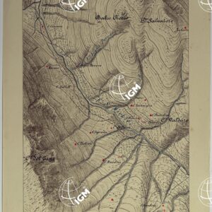 CARTA DEI DINTORNI DI PALERMO ALLA SCALA DI 1 A 10.000 PER LEMANOVRE SULLA CARTA ESEGUITA MEDIANTE INGRANDIMENTO GEOMETRICO DELLA CARTA AL 50.000, RIVEDUTA E COMPLETATA IN OGNI PARTE SUL TERRENO, CON STRUMENTI PER LEVATE SPEDITIVE - TAVOLA XIV 4.