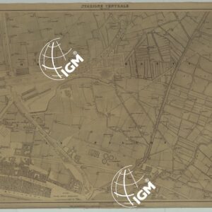 PIANTA DELLA CITTA' DI NAPOLI EDIZIONE A FOGLI MONTATI SU TELA E CON CURVE BATOMETRICHE - FOGLIO 14 STAZIONE CENTRALE.