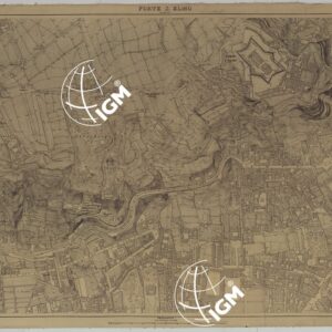 PIANTA DELLA CITTA' DI NAPOLI EDIZIONE A FOGLI MONTATI SU TELA E CON CURVE BATOMETRICHE - FOGLIO 17 FORTE S.ELMO.