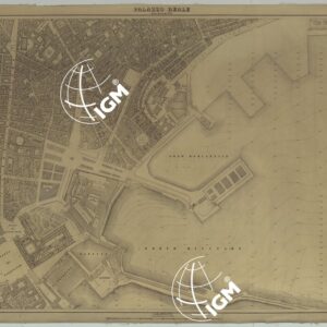 PIANTA DELLA CITTA' DI NAPOLI EDIZIONE A FOGLI MONTATI SU TELA E CON CURVE BATOMETRICHE - FOGLIO 18 PALAZZO REALE.