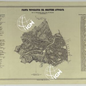 CARTA DEI DODICI QUARTIERI DI NAPOLI - PIANTA TOPOGRAFICA DEL QUARTIERE AVVOCATA CON LA INDICAZIONE DELLE COSE PIU' NOTABILI.