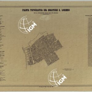 CARTA DEI DODICI QUARTIERI DI NAPOLI - PIANTA TOPOGRAFICA DEL QUARTIERE S.LORENZO CON LA INDICAZIONE DELLE COSE PIU' NOTABILI.