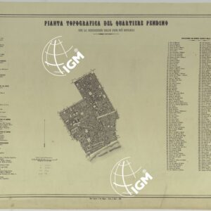 CARTA DEI DODICI QUARTIERI DI NAPOLI - PIANTA TOPOGRAFICA DEL QUARTIERE PENDINO CON LA INDICAZIONE DELLE COSE PIU' NOTABILI.