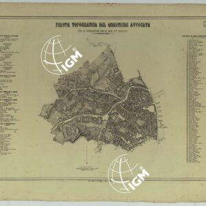 CARTA DEI DODICI QUARTIERI DI NAPOLI - PIANTA TOPOGRAFICA DEL QUARTIERE AVVOCATA CON LA INDICAZIONE DELLE COSE PIU' NOTABILI.