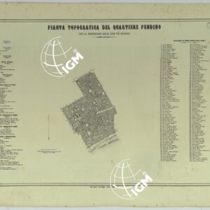 CARTA DEI DODICI QUARTIERI DI NAPOLI - PIANTA TOPOGRAFICA DEL QUARTIERE DEL PENDINO CON LA INDICAZIONE DELLE COSE PIU' NOTABILI.