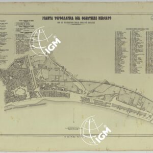 CARTA DEI DODICI QUARTIERI DI NAPOLI - PIANTA TOPOGRAFICA DEL QUARTIERE MERCATO CON LA INDICAZIONE DELLE COSE PIU' NOTABILI.