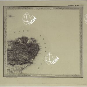 CARTA DELLE PROVINCE NAPOLITANE IN FOGLI 25 FOTOINCISA COL PROCEDIMENTO DEL GENERALE AVET ALLA SCALA DI 1:250.000 PUBBLICATA DALL'ISTITUTO TOPOGRAFICO MILITARE, 1874 - FOGLIO VI.