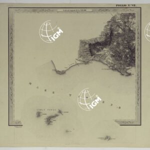 CARTA DELLE PROVINCE NAPOLITANE IN FOGLI 25 FOTOINCISA COL PROCEDIMENTO DEL GENERALE AVET ALLA SCALA DI 1:250.000 PUBBLICATA DALL'ISTITUTO TOPOGRAFICO MILITARE, 1874 - FOGLIO VII.