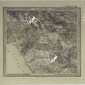 CARTA DELLE PROVINCE NAPOLITANE IN FOGLI 25 FOTOINCISA COL PROCEDIMENTO DEL GENERALE AVET ALLA SCALA DI 1:250.000 PUBBLICATA DALL'ISTITUTO TOPOGRAFICO MILITARE, 1874 - FOGLIO VIII.