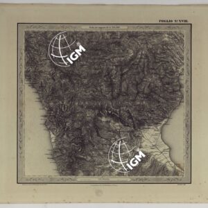 CARTA DELLE PROVINCE NAPOLITANE IN FOGLI 25 FOTOINCISA COL PROCEDIMENTO DEL GENERALE AVET ALLA SCALA DI 1:250.000 COPIA COMPLETA RIVEDUTA DAL 1882 AL 1884 PUBBLICATA DALL'ISTITUTO TOPOGRAFICO MILITARE, 1874 - FOGLIO XVIII.