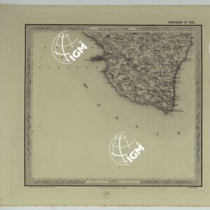 CARTA DELLE PROVINCE NAPOLITANE IN FOGLI 25 FOTOINCISA COL PROCEDIMENTO DEL GENERALE AVET ALLA SCALA DI 1:250.000 COPIA COMPLETA RIVEDUTA DAL 1882 AL 1884 PUBBLICATA DALL'ISTITUTO TOPOGRAFICO MILITARE, 1874 - FOGLIO XX.