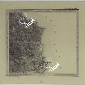 CARTA DELLE PROVINCE NAPOLITANE IN FOGLI 25 FOTOINCISA COL PROCEDIMENTO DEL GENERALE AVET ALLA SCALA DI 1:250.000 COPIA COMPLETA RIVEDUTA DAL 1882 AL 1884 PUBBLICATA DALL'ISTITUTO TOPOGRAFICO MILITARE, 1874 - FOGLIO XXII.