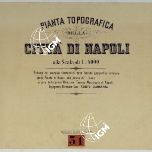 PIANTA TOPOGRAFICA DELLA CITTA' DI NAPOLI ALLA SCALA DI 1:4.000 - TITOLO.