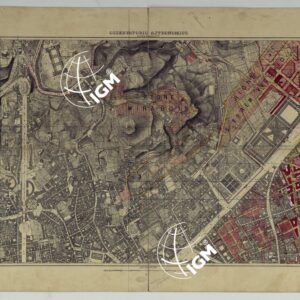 PIANTA TOPOGRAFICA DELLA CITTA' DI NAPOLI ALLA SCALA DI 1:4.000 EDIZIONE CON APPROVAZIONE PER AGGIORNAMENTI CATASTALI - FOGLIO 8 OSSERVATORIO ASTRONOMICO.