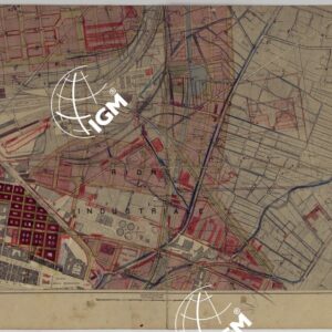 PIANTA TOPOGRAFICA DELLA CITTA' DI NAPOLI ALLA SCALA DI 1:4.000 EDIZIONE CON APPROVAZIONE PER AGGIORNAMENTI CATASTALI - FOGLIO 14-15 STAZIONE CENTRALE.