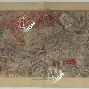 PIANTA TOPOGRAFICA DELLA CITTA' DI NAPOLI ALLA SCALA DI 1:4.000 EDIZIONE CON APPROVAZIONE PER AGGIORNAMENTI CATASTALI - FOGLIO 17 FORTE S. ELMO.