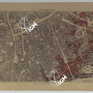 PIANTA TOPOGRAFICA DELLA CITTA' DI NAPOLI ALLA SCALA DI 1:4.000 EDIZIONE CON APPROVAZIONE PER AGGIORNAMENTI CATASTALI - FOGLIO 13 MUSEO NAZIONALE.
