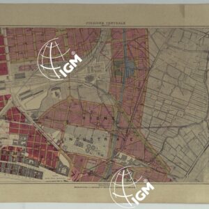 PIANTA TOPOGRAFICA DELLA CITTA' DI NAPOLI ALLA SCALA DI 1:4.000 EDIZIONE CON APPROVAZIONE PER AGGIORNAMENTI CATASTALI - FOGLIO 14-15 STAZIONE CENTRALE.