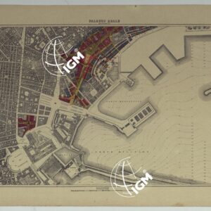 PIANTA TOPOGRAFICA DELLA CITTA' DI NAPOLI ALLA SCALA DI 1:4.000 EDIZIONE CON APPROVAZIONE PER AGGIORNAMENTI CATASTALI - FOGLIO 18 PALAZZO REALE.