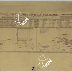 TENTATIVO DI RICOSTRUZIONE DELLA CARTA INVIATA DA PAOLO TOSCANELLI A EMANUELE RE DI PORTOGALLO E A CRISTOFORO COLOMBO