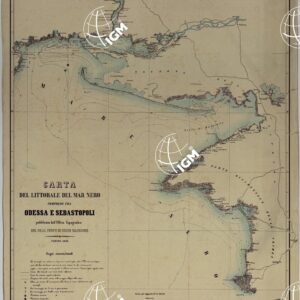 CARTA DEL LITORALE DEL MAR NERO  COMPRESO TRA ODESSA E SEBASTOPOLI