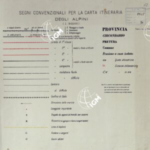 CARTA D' ITALIA DEGLI ALPINI - SEGNI CONVENZIONALI DELLA CARTA ALLA SCALA DI 1:50.000