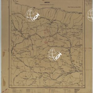 CARTA ITINERRIA D'ITALIA PER GLI ALPINI NORMALI D'ARCHIVIO CON AGGIORNAMENTO FINO AL 1910 EDIZIONE COMPLETA ANNO 1909 - FOGLIO 8 AMPEZZO.
