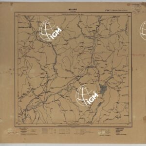CARTA ITINERARIA D'ITALIA PER GLI ALPINI NORMALI D'ARCHIVIO CON AGGIORNAMEMTO FINO AL 1910 EDIZIONE COMPLETA ANNO 1908 - FOGLIO  19 BELLUNO.
