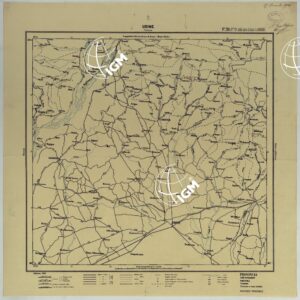 CARTA ITINERARIA D'ITALIA PER GLI ALPINI NORMALI D'ARCHIVIOCON AGGIORNAMENTO FINO AL 1910 EDIZIONE COMPLETA ANNO 1906 - FOGLIO 21 UDINE.