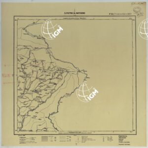 CARTA ITINERARIA D'ITALIA PER GLI ALPINI NORMALI D'ARCHIVIO CON AGGIORNAMENTO FINO AL 1910 EDIZIONE COMPLETA ANNO 1906 - FOGLIO 22 S. PIETRO AL NATISONE.