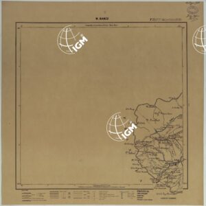 CARTA ITINERARIA D'ITALIA PER GLI ALPINI NORMALI D'ARCHIVIO CON AGGIORNAMENTO FINO AL 1910 EDIZIONE COMPLETA ANNO 1906 - FOGLIO 23 M. BIANCO.