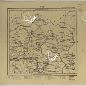 CARTA ITINERARIA D'ITALIA PER GLI ALPINI NORMALI D'ARCHIVIO CON AGGIORNAMENTO FINO AL 1910 EDIZIONE COMPLETA ANNO 1909 - FOGLIO 25 M. ROSA.