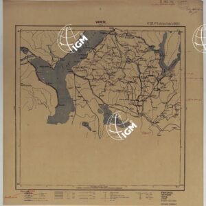 CARTA ITINERARIA D'ITALIA PER GLI ALPINI NORMALI D'ARCHIVIO CON AGGIORNAMENTO FINO AL 1910 EDIZIONE COMPLETA ANNO 1906 - FOGLIO 27 VARESE.