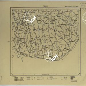 CARTA ITINERARIA D'ITALIA PER GLI ALPINI NORMALI D'ARCHIVIO CON AGGIORNAMENTO FINO AL 1910 EDIZIOE COMPLETA ANNO 1906 - FOGLIO 42 VERONA.