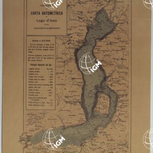 ABBOZZO DI CARTA BATOMETRICA DEL LAGO D'ISEO DELL'ING. FRANCESCO SALMOJRAGHI