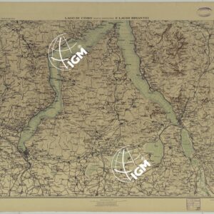 ATLANTE DEI LAGHI ITALIANI TAV  VII  2° COPIA LAGO DI COMO (PARTE INFERIORE) E LAGHI BRIANTEI