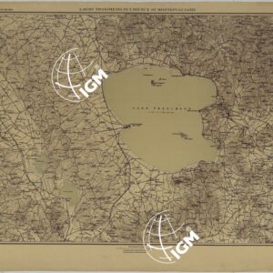 ATLANTE DEI LAGHI ITALIANI TAV  XII  2° COPIA LAGHI TRASIMENO DI CHIUSI E DI MONTEPULCIANO