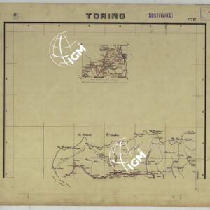 CARTA ITINERARIA MONTATA SU CARTONCINO - FOGLIO 1 TORINO.
