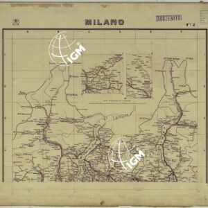 CARTA ITINERARIA MONTATA SU CARTONCINO - FOGLIO 2 MILANO.