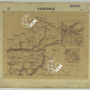 CARTA ITINERARIA MONTATA SU CARTONCINO - FOGLIO 3 VERONA.
