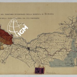 PLANIMETRIA DEL TERRITORIO INTERESSATO NELLA BONIFICA DI BURANA E DELLA ZONA PERCORSA DAL SUO EMISSARIO SCALA 1.200.000.