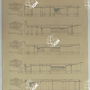 MINISTERO DEI LAVORI PUBBLICI DIREZIONE GENERALE DELLE OPERE IDRAULICHE LIVELLAZIONE DEL FIUME PO ESEGUITA NEL 1874-75. 
PROFILO DI LEVELLAZIONE DEL FIUME PO DA MONCALIERI AL MARE ADRIATICO PER LA FOCE DELLE TOLLE.