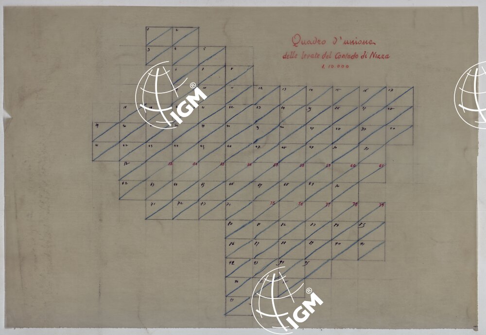 TERRITORIO DELLA CONTEA DI NIZZA - PARTE DEL QUADRO D'UNIONE DELLE LEVATE DEL CONTADO DI NIZZA ALLA SCALA DI 1 A 10.000.