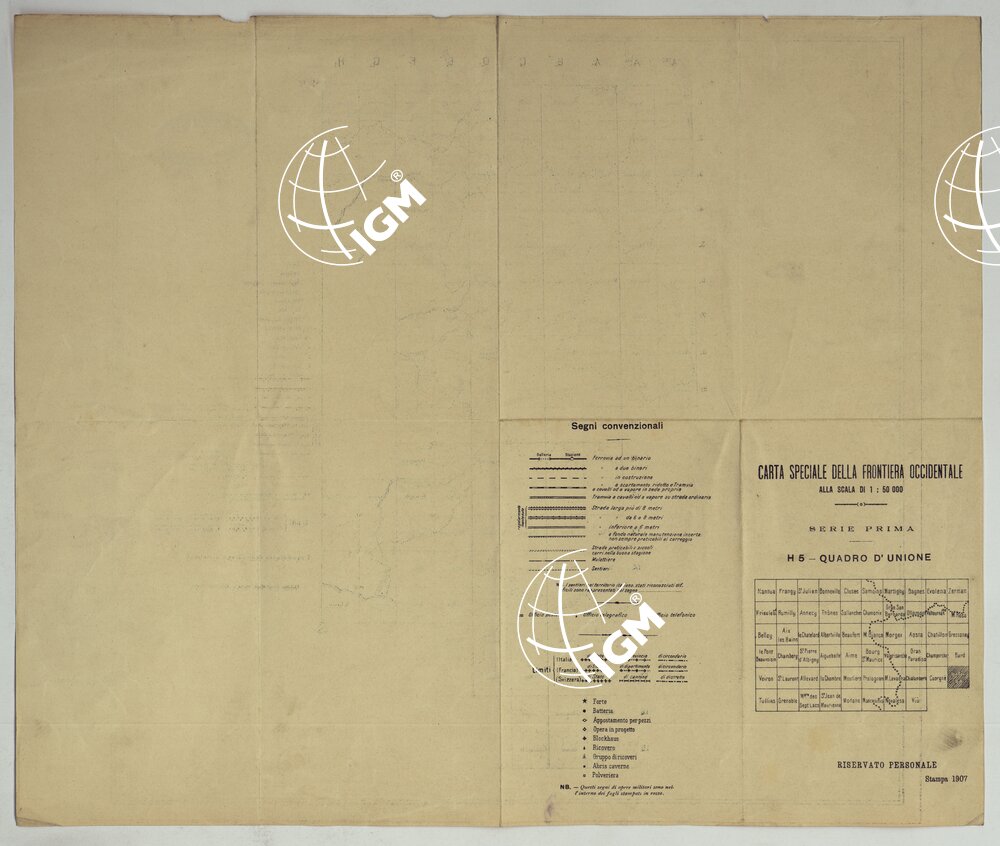 TERRITORIO DELLA CONTEA DI NIZZA - CARTA SPECIALE DELLA FRONTIERA OCCIDENTALE TITOLO E CARTA.